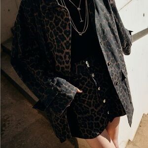 Brown and Black denim skirt